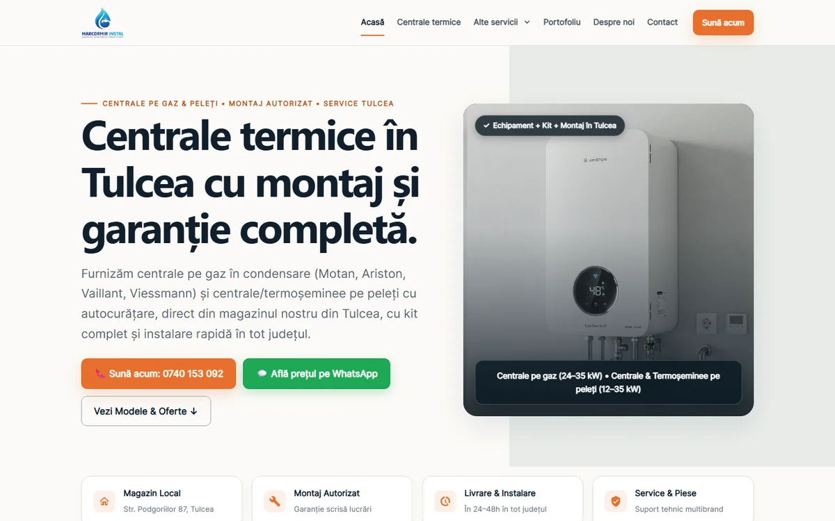 Marcormir-Instal.ro — Website de prezentare centrale termice și instalații